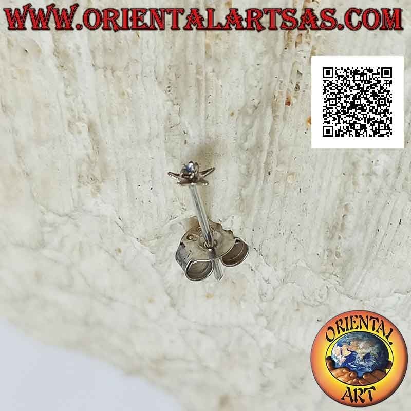 Mini Ohrring / Nasenstecker in Silber, Stern mit rundem Zirkon besetzt