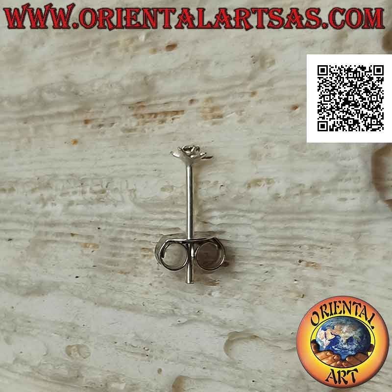 Mini boucle d'oreille / clou de nez en argent, étoile avec zircon rond serti