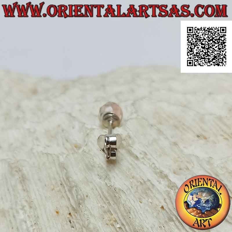 Mini boucle d'oreille en argent, la boule de cristal Swarovski facettée (4 mm)