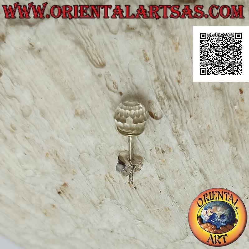 Mini boucle d'oreille en argent, la boule de cristal Swarovski facettée (6 mm)