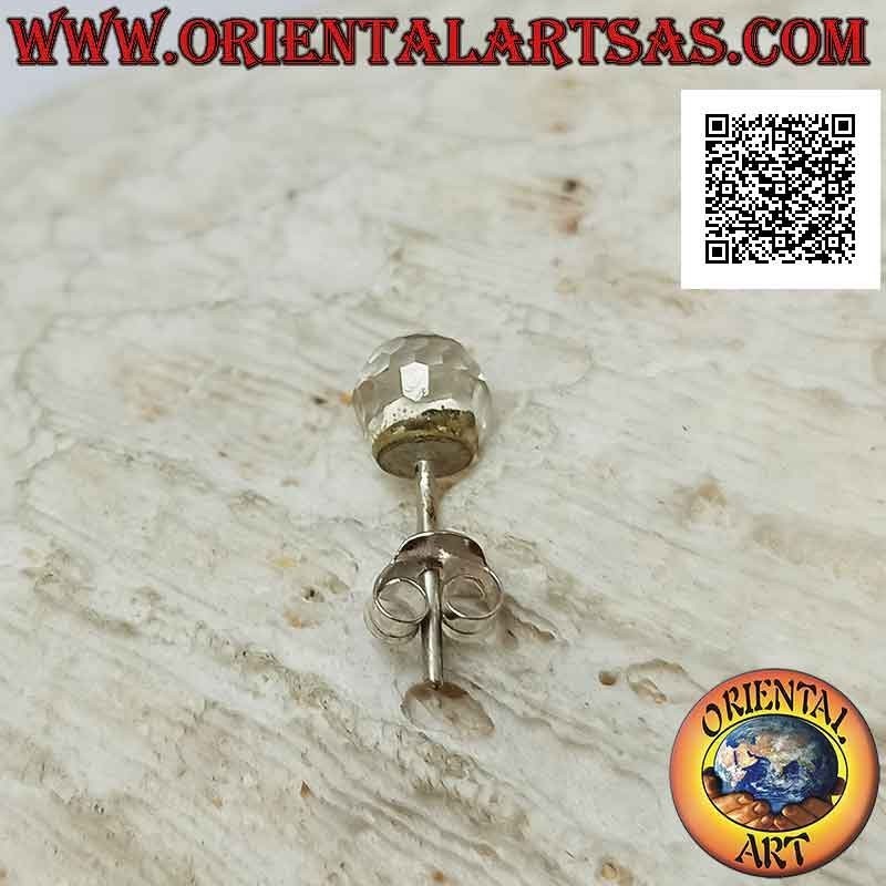 Mini orecchino in argento, la sfera di cristallo Swarovski sfaccettata (6 mm)