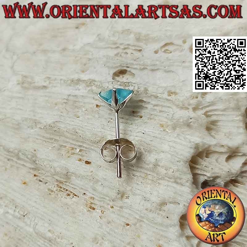 Mini pendiente en plata, circonita azul claro facetada de 5 mm (estrella)