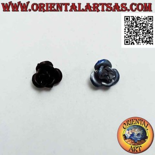 Mini orecchino in argento, la rosa grande smaltata
