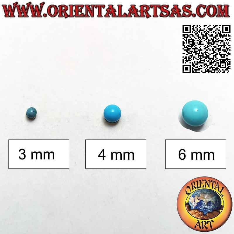 Mini earring in silver, the turquoise ball