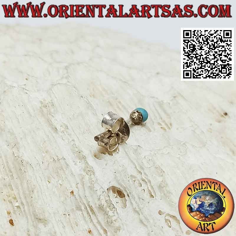 Mini pendiente en plata, la bola turquesa