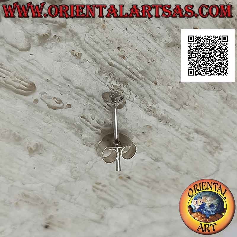 Mini earring / nose stud in silver, square with faceted colored zircon (2 mm)