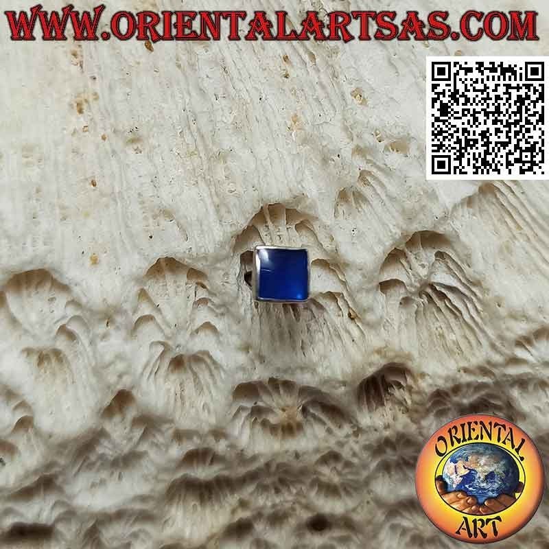 Mini orecchino / puntino da naso in argento, quadrato di agata (4 mm)
