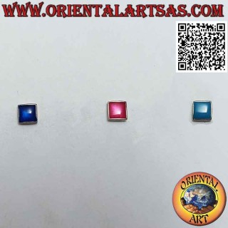 Mini orecchino / puntino da naso in argento, quadrato di agata (4 mm)