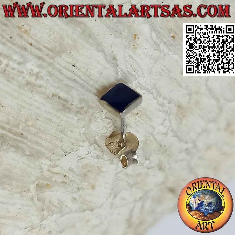 Mini boucle d'oreille / clou de nez en argent, carré agate (4 mm)