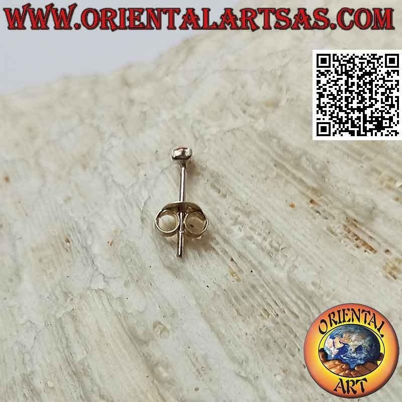 Mini-Ohrring / Nasenstecker in Silber, Achat-Quadrat (2 mm)