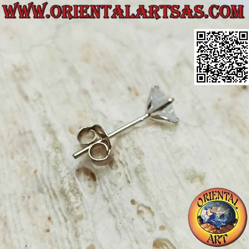 Mini boucle d'oreille en argent, zirconium blanc facetté (étoile) de 5 mm