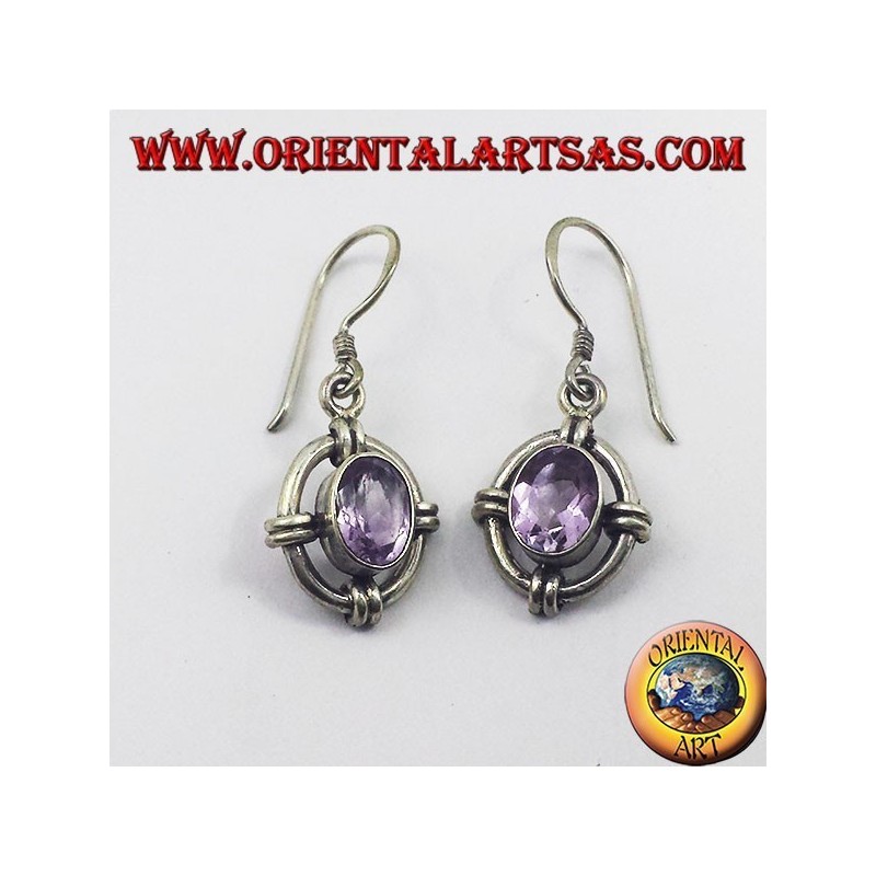 Ohrringe mit Onyx runden jawi, 925 Silber