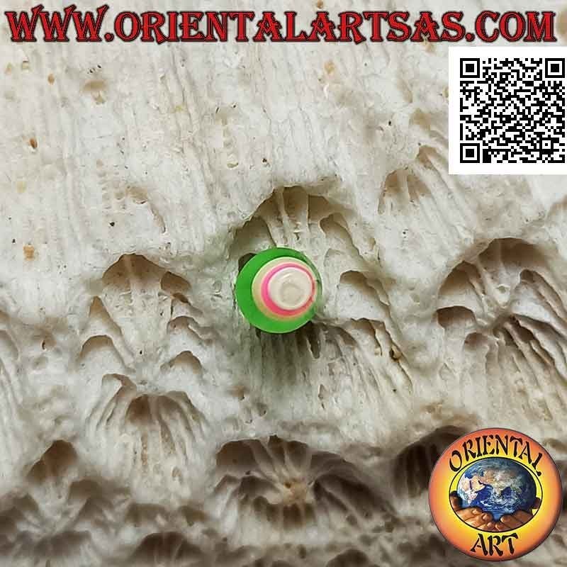 Mini pendiente en plata, la sección cónica con rayas multicolores