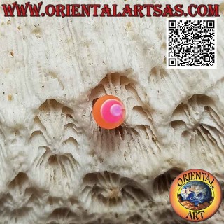 Mini orecchino in argento, il cono a strisce multicolore