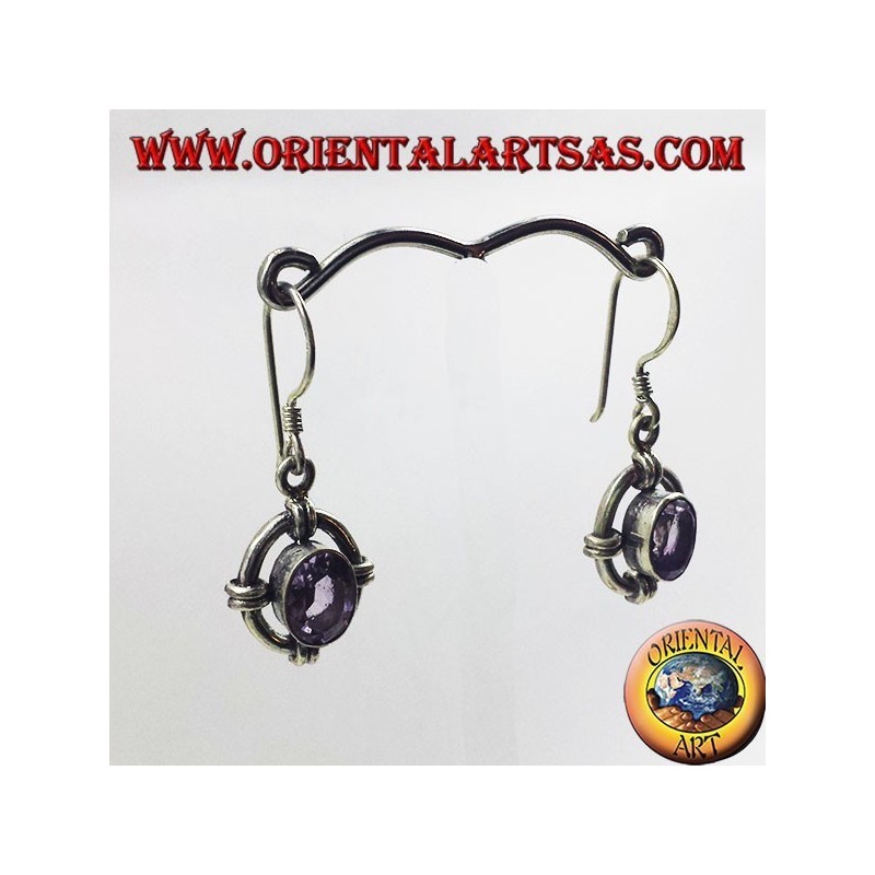 Ohrringe mit Onyx runden jawi, 925 Silber