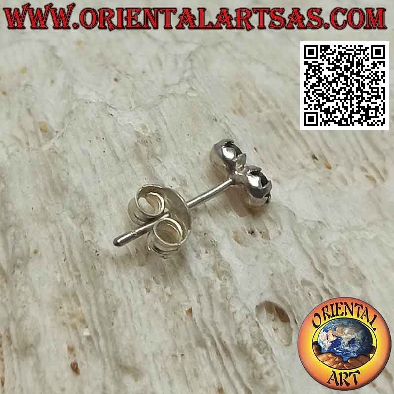 Mini orecchino in argento, coppia di zirconi colorati incastonati da 3 mm
