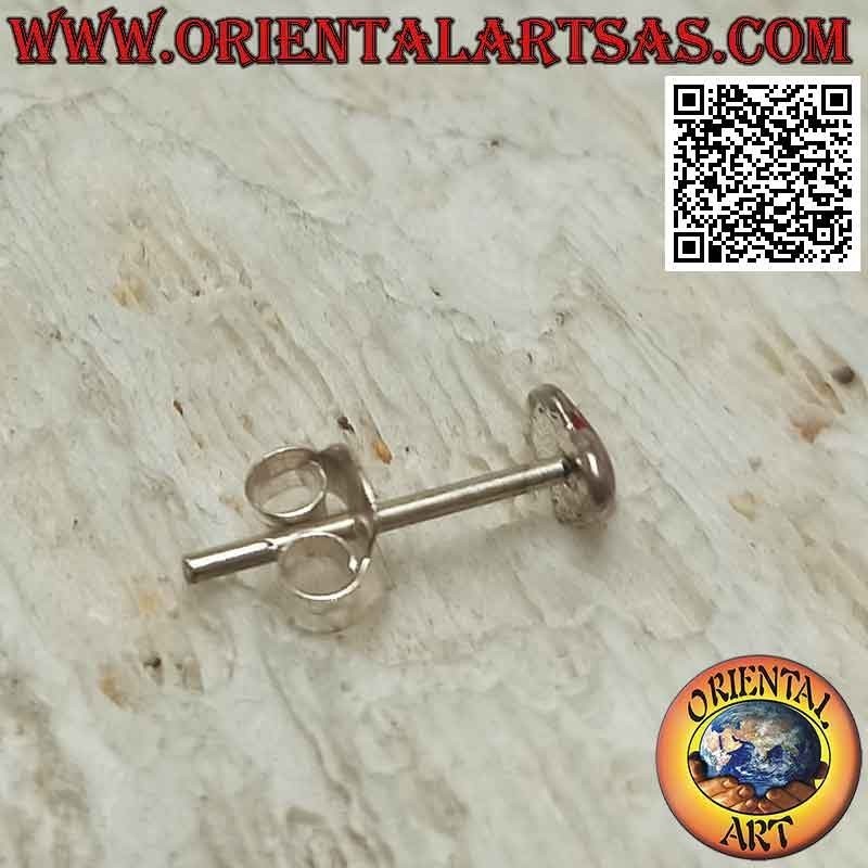 Mini earring in silver, the coral heart with smooth edge wire