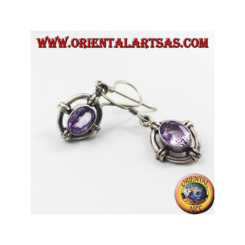 Ohrringe mit Onyx runden jawi, 925 Silber