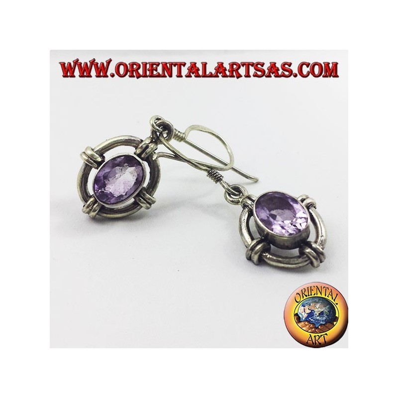 Ohrringe mit Onyx runden jawi, 925 Silber