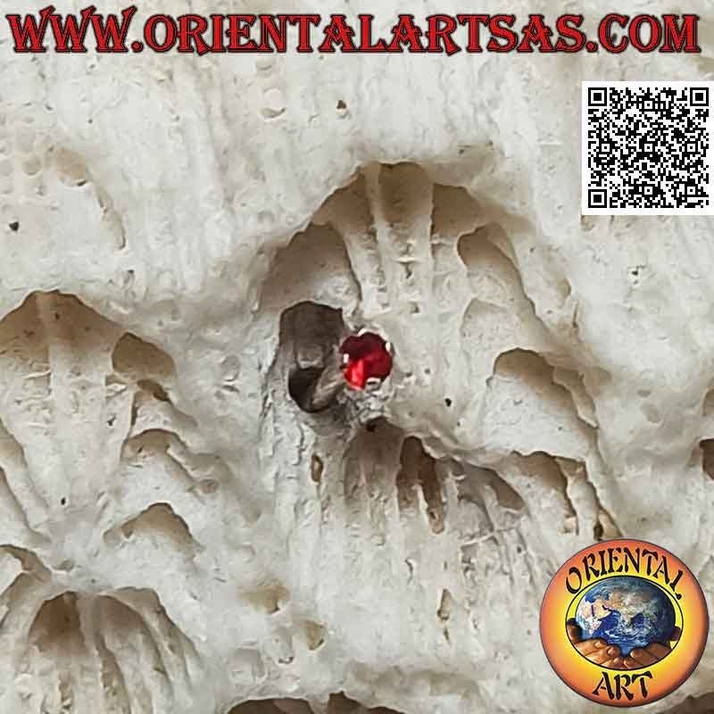 Mini boucle d'oreille / clou de nez en argent, serti de zircons colorés ronds (1,5 mm)