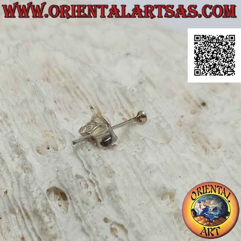 Mini-Ohrring / Nasenstecker in Silber, runder farbiger Zirkon (1,5 mm)