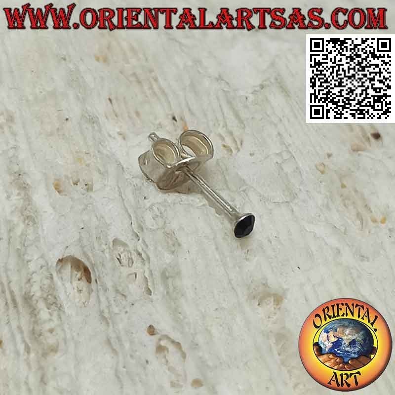 Mini boucle d'oreille / clou de nez en argent, zircon de couleur rond (2 mm)