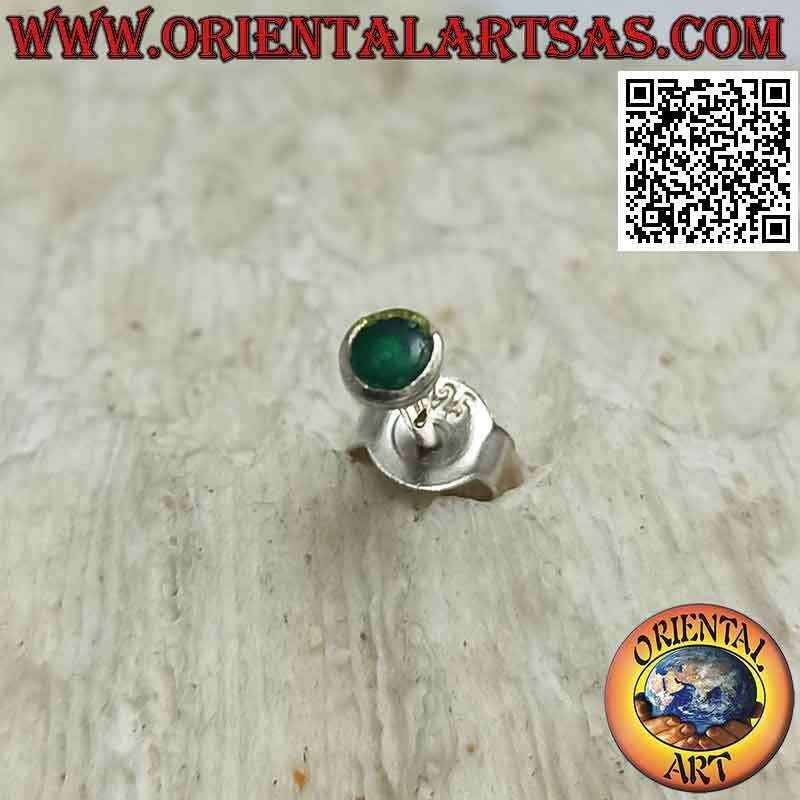 Mini-Ohrring / Nasenstecker in silber, rund mit steinbündigem Rand (3 mm)