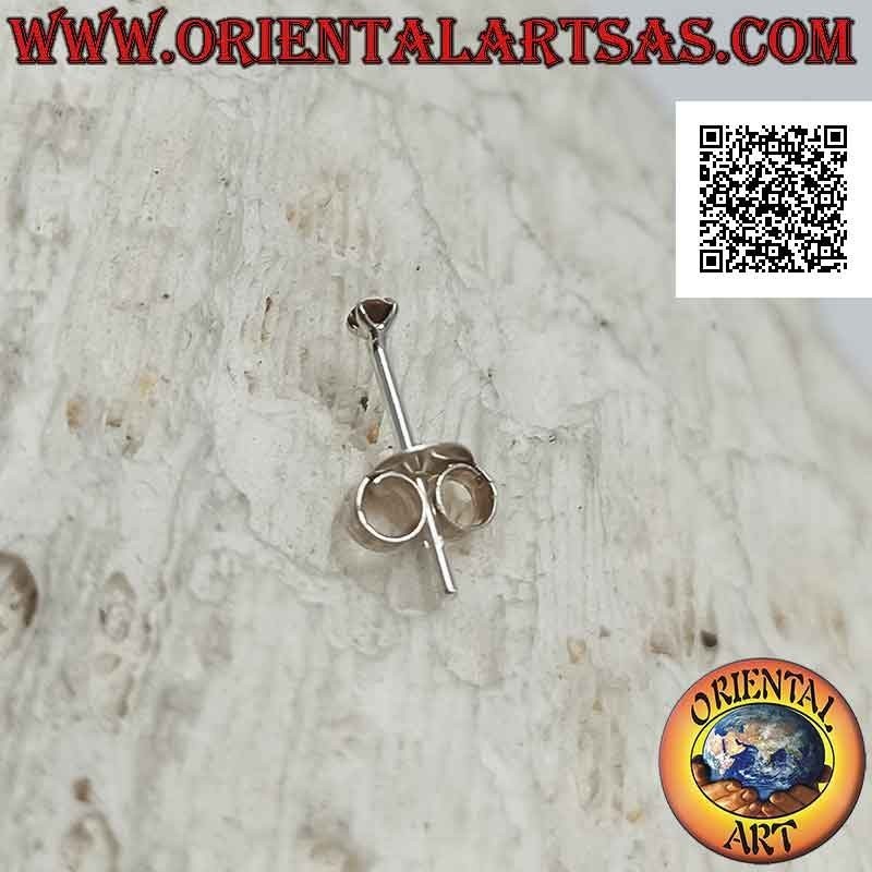 Silberner Mini-Ohrring / Nasenpunkt, rund gefasster farbiger Zirkon (2 mm) b