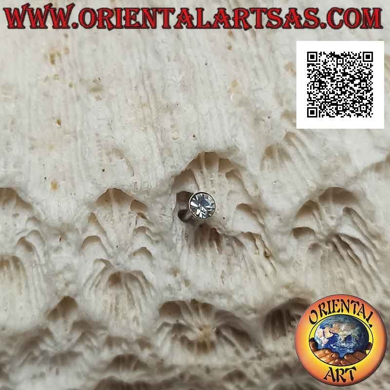 Mini earring / nose stud in silver, round colored zircon (2.5 mm)