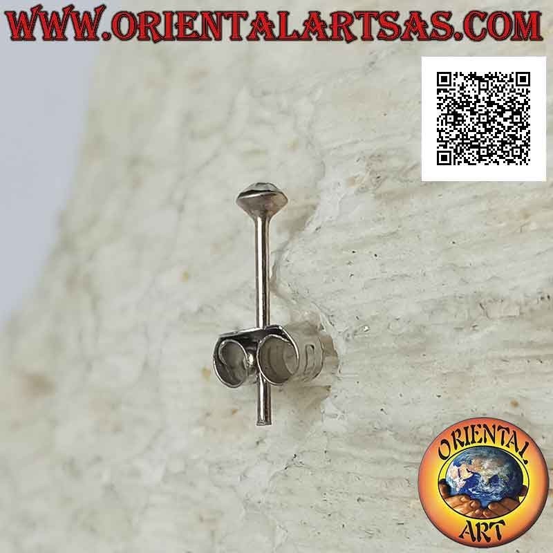Mini earring / nose stud in silver, round colored zircon (2.5 mm)
