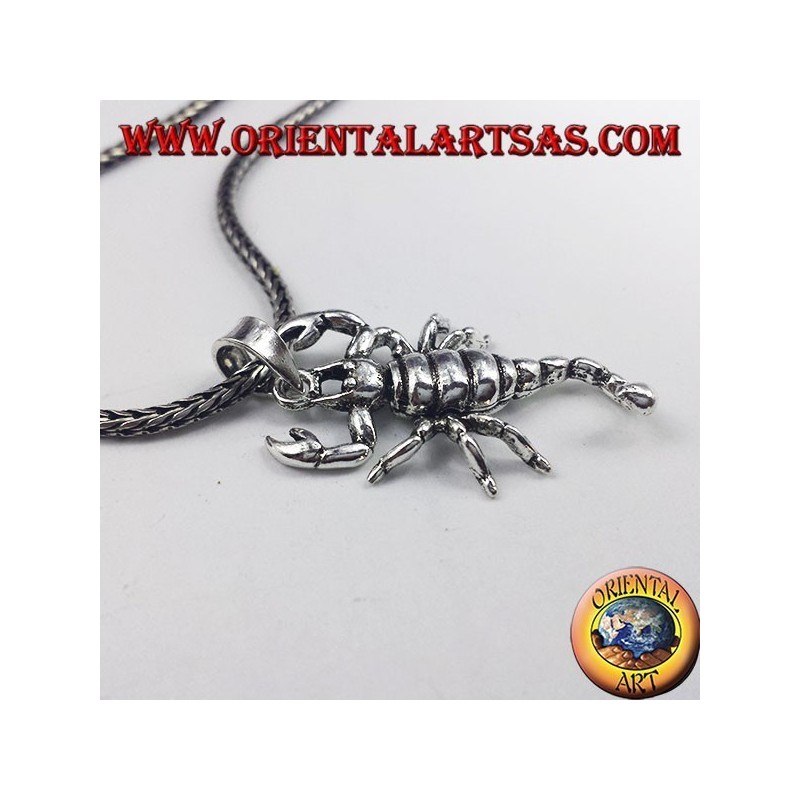 silver pendant, three-dimensional Mobile scorpion