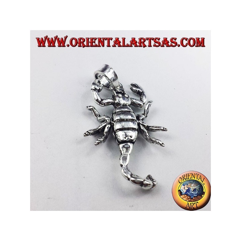 silver pendant, three-dimensional Mobile scorpion