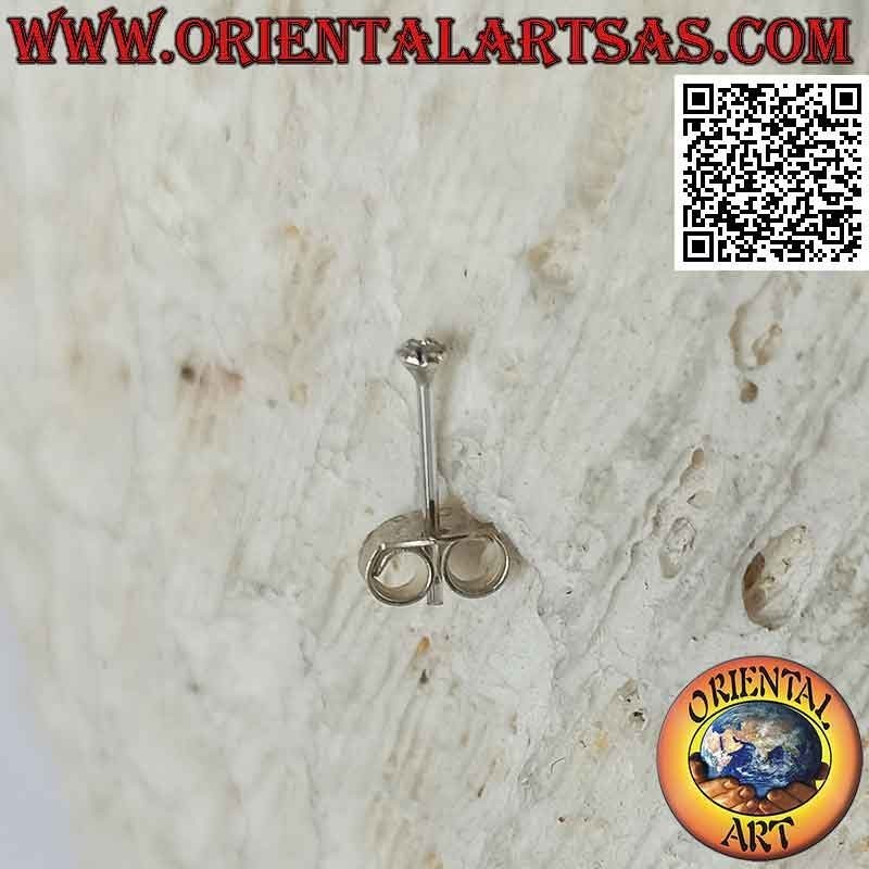 Mini-Ohrring / Nasenstecker in Silber, runder farbiger Zirkon mit Randfassung (1,5 mm)