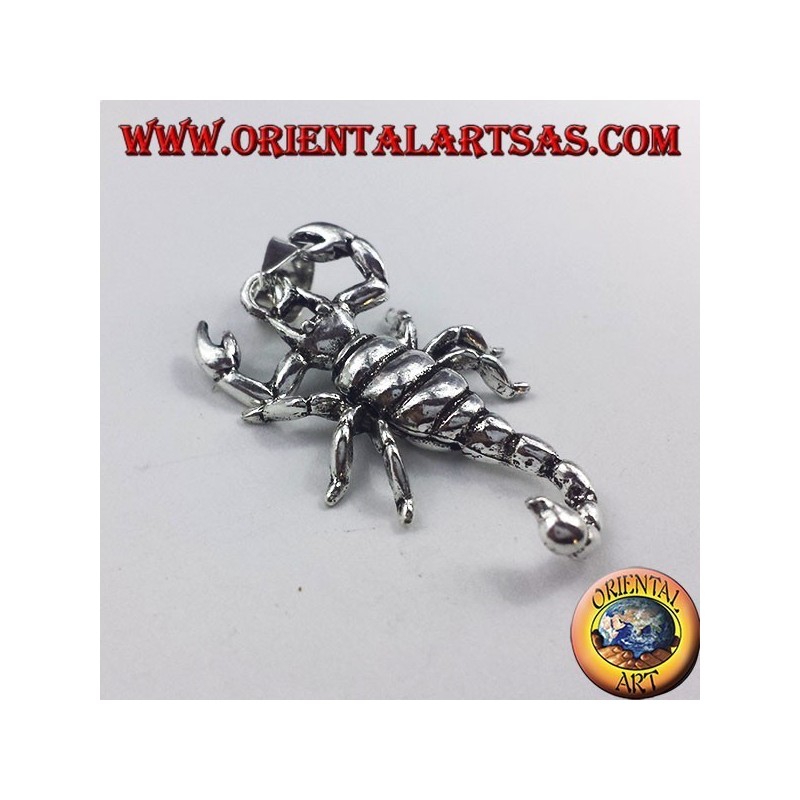 silver pendant, three-dimensional Mobile scorpion