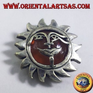 colgante de plata, sol con Amber