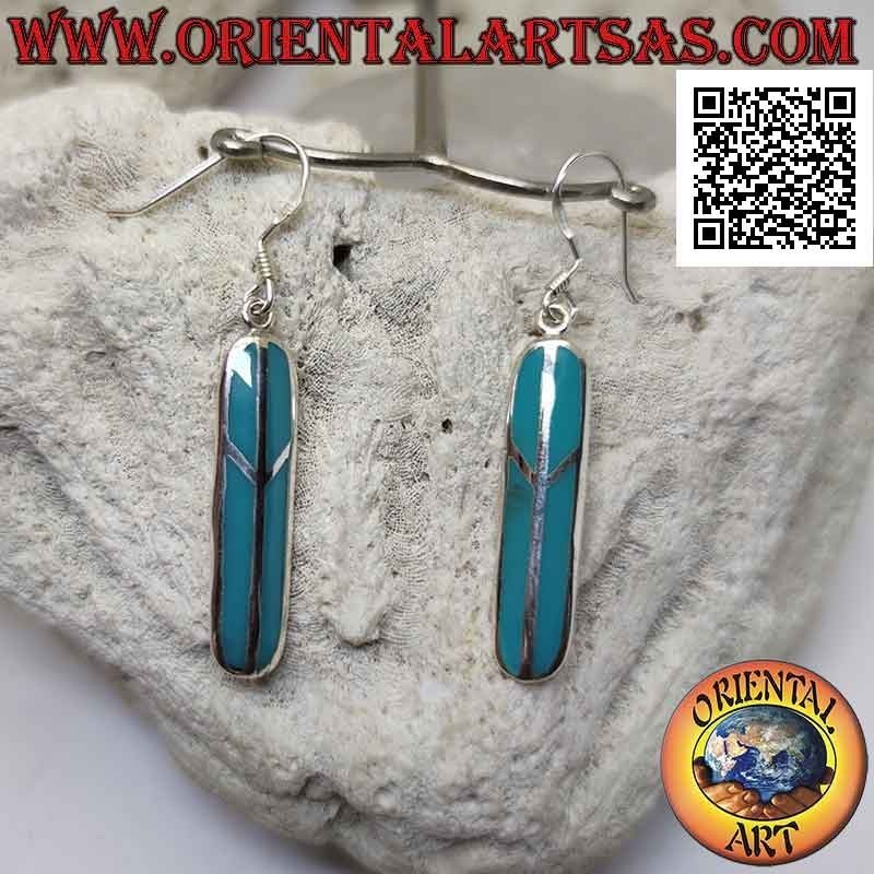 Boucles d'oreilles argent avec symbole turquoise de la paix