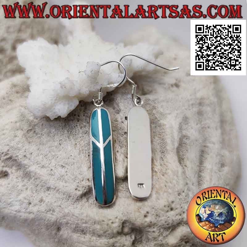 Orecchini d'argento simbolo di pace con turchese