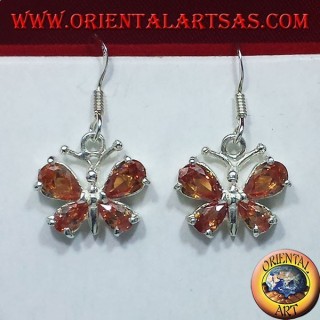 Orecchini in Argento Farfalla con zircone giallo