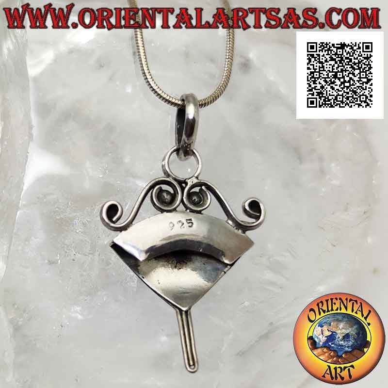 Gancho en plata 925 ‰ para discos de piedra, con decoración en relieve (tipo B)