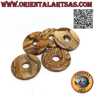 Disc / donut pendant in a village of 25 mm. Ø (cord included)