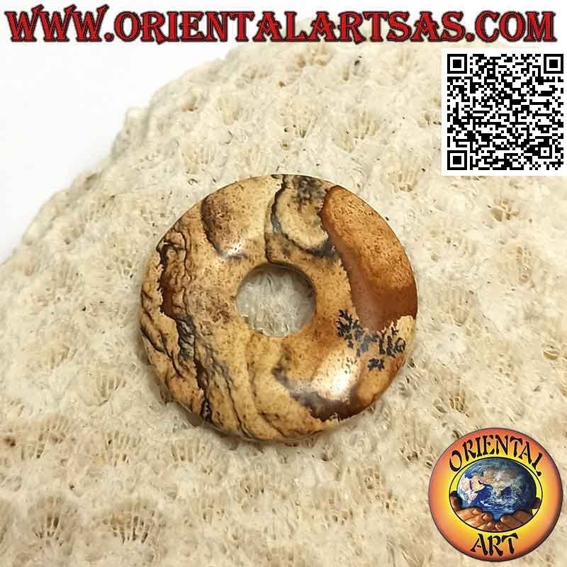 Colgante disco / rosquilla en un pueblo de 25 mm. Ø (cable incluido)