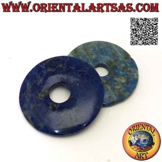 35 mm Lapislazuli-Scheibe / Donut-Anhänger. Ø (Kabel im Lieferumfang enthalten)