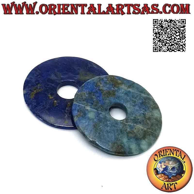 35 mm Lapislazuli-Scheibe / Donut-Anhänger. Ø (Kabel im Lieferumfang enthalten)