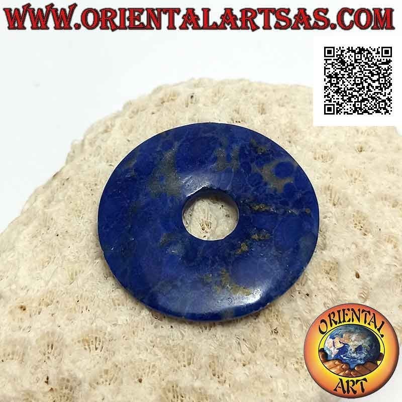 35 mm Lapislazuli-Scheibe / Donut-Anhänger. Ø (Kabel im Lieferumfang enthalten)