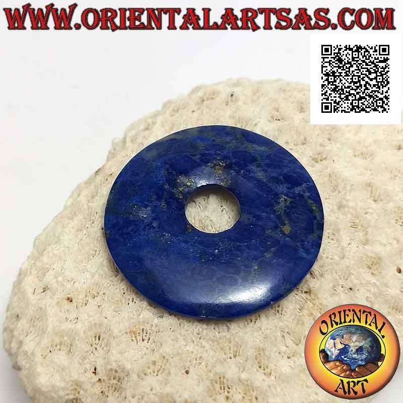 35 mm Lapislazuli-Scheibe / Donut-Anhänger. Ø (Kabel im Lieferumfang enthalten)