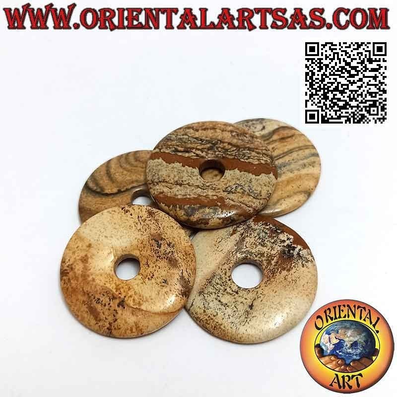 Colgante disco / rosquilla en un pequeño pueblo de 30 mm. Ø (cable incluido)