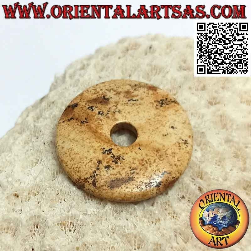 Disc / Donut-Anhänger in einem kleinen Dorf von 30 mm. Ø (Kabel im Lieferumfang enthalten)