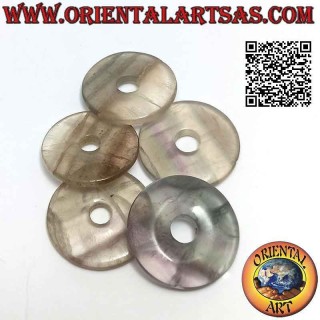 Colgante de disco / donut de fluorita de 30 mm. Ø (cable incluido)