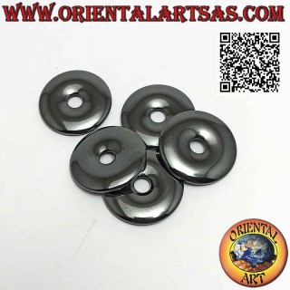 Colgante de disco / donut de hematites de 30 mm. Ø (cable incluido)