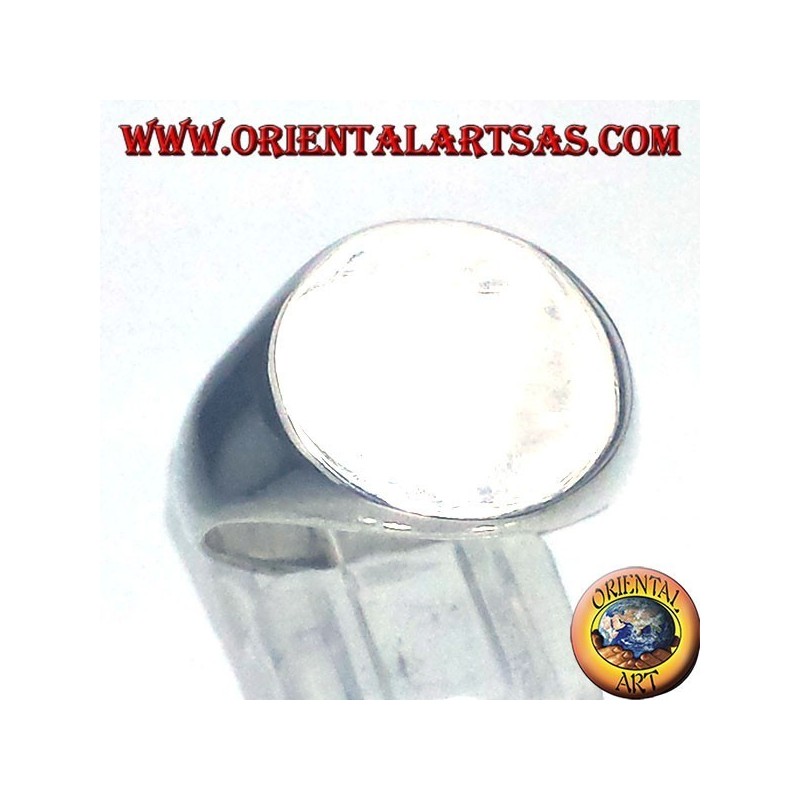 Anello chevalier tondo in argento, 15mm. "Ø"